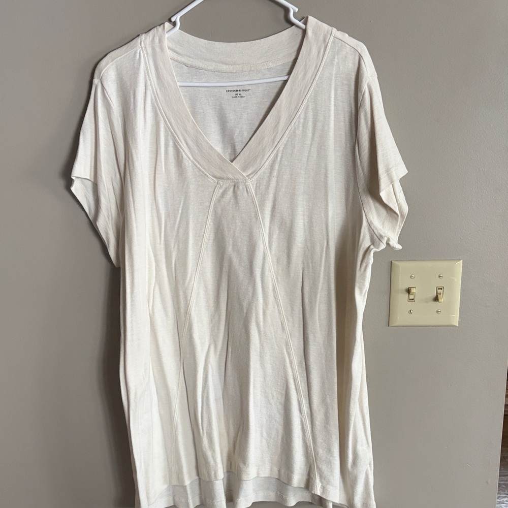 Cream Cotton Tunic Tee